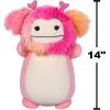imageSquishmallows HugMees Original 14Inch Leon Teal Monster with Purple Heart Eye Patch  Ultrasoft Official Jazwares Large PlushPink Bigfoot