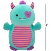 imageSquishmallows HugMees Original 14Inch Leon Teal Monster with Purple Heart Eye Patch  Ultrasoft Official Jazwares Large PlushTeal Monster