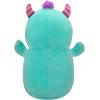 imageSquishmallows HugMees Original 14Inch Leon Teal Monster with Purple Heart Eye Patch  Ultrasoft Official Jazwares Large PlushTeal Monster