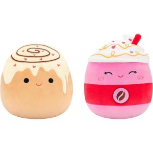 imageSquishmallows Original 8in Hartman The Purple Monkey  8in Junie The Banana  Official Jazwares Valentines Plush 2Pack LittleCinnamon Roll and Latte