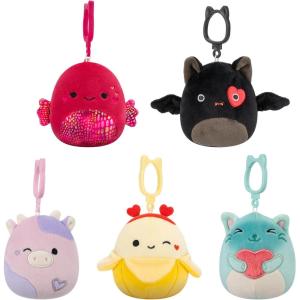 imageSquishmallows Original Clip 5Pack  Boyle Fruit Bat Dianalee Chipmunk Theodore Roadrunner Earling Mushroom Bat Truman TurtleStyle 1