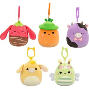 imageSquishmallows Original Clip 5Pack  Boyle Fruit Bat Dianalee Chipmunk Theodore Roadrunner Earling Mushroom Bat Truman TurtleStyle 2