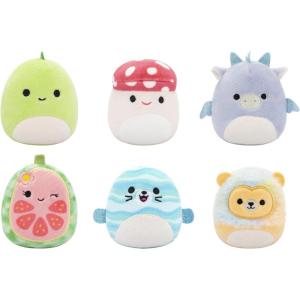 imageSquishmallows Original Micromallows 6Pack  Danny Dinosaur Dane Dragon Malcolm Mushroom Lena Guava Fruit Leonard Lion Noah SealSquad 1