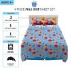 imageFranco Squishmallows Bedding Super Soft Microfiber Sheet Set4 pcs FullBlues Clues