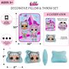 imageFranco Squishmallows Bedding Super Soft Plush Decorative Pillow and Throw Set 40 in x 50 in Official Squishmallows ProductLol Surprise