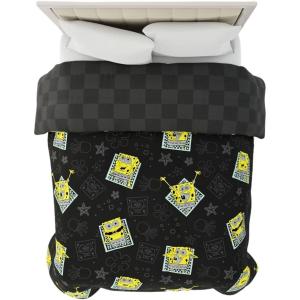 imageFranco Squishmallows Bedding Super Soft Microfiber Reversible Comforter Twin Official Licensed ProductBlack  Spongebob Squarepants