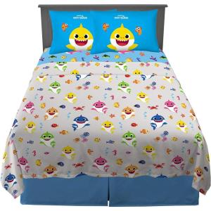imageFranco Squishmallows Bedding Super Soft Microfiber Sheet Set4 pcs FullBaby Shark