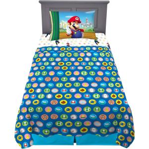 imageFranco Squishmallows Bedding Super Soft Microfiber Sheet Set4 pcs FullMario