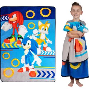 imageFranco Squishmallows Bedding Super Soft Plush Throw Blanket 62 in x 90 in TwinSonic the Hedgehog