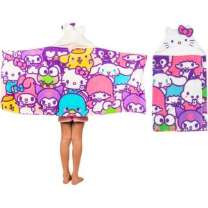 imageSquishmallows Kids Super Soft BathPoolBeach Soft Cotton Terry Hooded Towel Wrap 24 in x 50 in Officially Licensed Product By FrancoHello Kitty  Friends