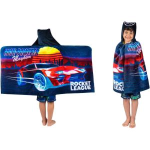 imageSquishmallows Kids Super Soft BathPoolBeach Soft Cotton Terry Hooded Towel Wrap 24 in x 50 in Officially Licensed Product By FrancoRocket League