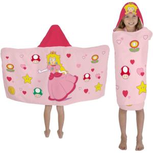 imageSquishmallows Kids Super Soft BathPoolBeach Soft Cotton Terry Hooded Towel Wrap 24 in x 50 in Officially Licensed Product By FrancoSuper Mario Girl  Princess Peach