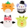 imageSquishmallows Original 5Inch Halloween 4Pack Gabin Pumpkin Axolotl Fitzy Goblin Holding Latte Malcolm Bat Mushroom Ms K Purple Clown Official Jazwares Plush Little