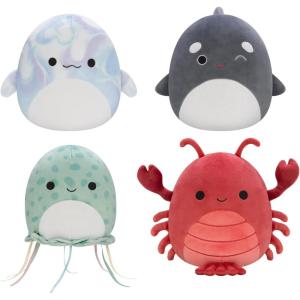 imageSquishmallows Original 7Inch Sealife Box Set  Forina Green Spotted Jellyfish Kai Orca Whale Laslow Blue Marbled Beluga Lorono Red Lobster  Official Jazwares Plush LittleSealife Box Set