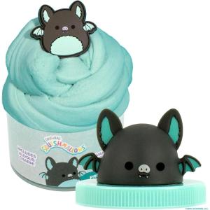 imageOriginal Squishmallows Aldous The Fruit Bat Premium Cloud Slime VanillaScented 8 oz Storage Container with Figurine Topper Rubber Charm Goodie Bags Stuffers Kids Party Favors Sensory Toy