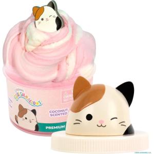 imageOriginal Squishmallows Cam The Cat Premium Cloud Slime CoconutScented 8 oz Storage Container with Figurine Topper Rubber Charm Goodie Bags Stuffers Kids Party Favors Sensory Toys