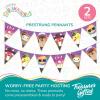 imageTreasures Gifted Officially Licensed Club Squishmallows Party Supplies Set of 3 Prestrung Banners  1 Birthday Banner ampamp 2 Triangle Pennants  Squishmallows Birthday Decorations