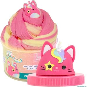 imageOriginal Squishmallows Sienna the Caticorn Premium Cloud Slime Sugar CookieScented 8 oz Storage Container with Figurine Topper Rubber Charm Goodie Bags Stuffers Kids Party Favors Sensory Toys