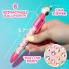 imageSquishmallows Original Multicolor Pen Novelty Pen With 6 Inks and Cam the Cat Topper Cool School Supplies Cute Pens and Stationery Gifts for Girls Back to School Stuff