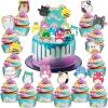 imageTreasures Gifted Officially Licensed Squishmallows Party Supplies  1 Cake Topper ampamp 24 Cupcake Toppers ampamp Wrappers  Squishmallows Birthday Decorations