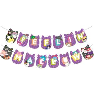 imageTreasures Gifted Officially Licensed Club Squishmallows Party Supplies Banner  1 Prestrung Banner  Squishmallows Birthday Decorations