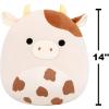 imageSquishmallows Original 14in Nightingale The Brown Cow with Spots  Official Jazwares Plush Large