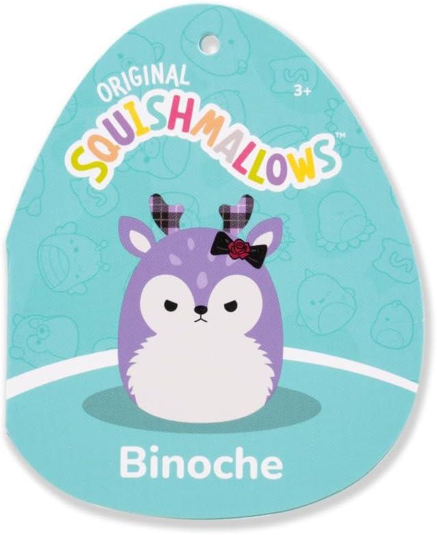 imageSquishmallows Original 14in Binoche The Purple Fawn with Plaid Antlers and Bow  Official Jazwares Plush LargePurple Fawn