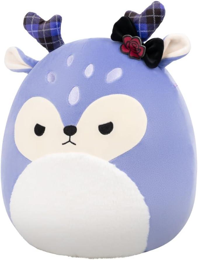 imageSquishmallows Original 14in Binoche The Purple Fawn with Plaid Antlers and Bow  Official Jazwares Plush LargePurple Fawn