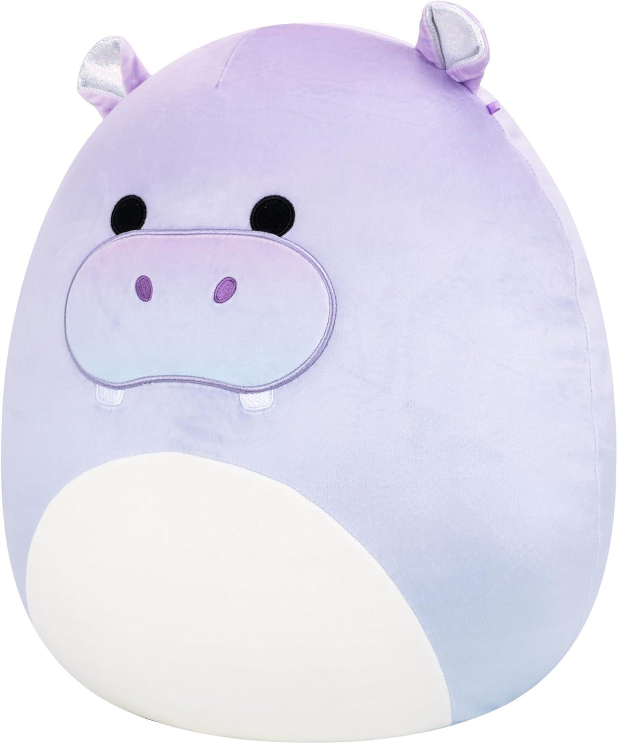imageSquishmallows Original 14in Binoche The Purple Fawn with Plaid Antlers and Bow  Official Jazwares Plush LargePurple Hippo
