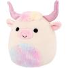 imageSquishmallows Original 5in Dagnus The Tan Highland Cow with Rainbow TieDye Belly  Official Jazwares Plush LittleTan Highland Cow