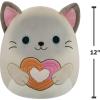 image:imageSquishmallows Original 12in Felton The Siamese Cat Holding Heart Churro  Official Jazwares Valentines Day Plush MediumSized