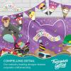 image:imageTreasures Gifted Officially Licensed Club Squishmallows Party Supplies  43ft Tall x 6ft Wide Backdrop  Squishmallows Birthday Decorations  Silky Fabric Birthday Banner Backdrop