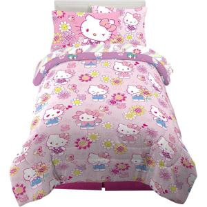 image:imageFranco Squishmallows Bedding Super Soft Comforter and Sheet Set with Sham 7 Piece Full SizeHello Kitty  Rainbow Garden