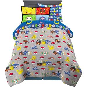 image:imageFranco Squishmallows Bedding Super Soft Comforter and Sheet Set with Sham 7 Piece Full SizePokemon  Aloha Region