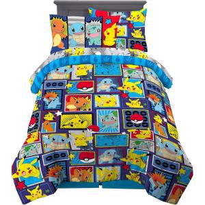 image:imageFranco Squishmallows Bedding Super Soft Comforter and Sheet Set with Sham 7 Piece Full SizePokemon