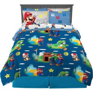 image:imageFranco Squishmallows Bedding Super Soft Comforter and Sheet Set with Sham 7 Piece Full SizeSuper Mario