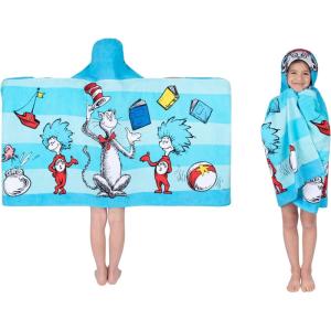 image:imageSquishmallows Kids BathPoolBeach Soft Cotton Terry Hooded Towel Wrap 24 in x 50 in By FrancoDr Seuss Cat in the Hat