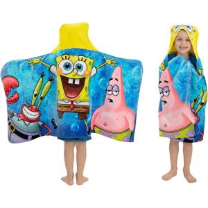 image:imageSquishmallows Kids BathPoolBeach Soft Cotton Terry Hooded Towel Wrap 24 in x 50 in By FrancoSpongebob Squarepants