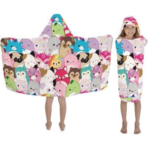 image:imageSquishmallows Kids BathPoolBeach Soft Cotton Terry Hooded Towel Wrap 24 in x 50 in By FrancoSquishmallows