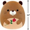 image:imageSquishmallows Original 12in Chip The Beaver Holding Rose  Official Jazwares Valentines Day Plush MediumSizedMulticolor