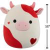 image:imageSquishmallows Original 12in Chip The Beaver Holding Rose  Official Jazwares Valentines Day Plush MediumSizedRedwhite Hearts Cow