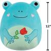 image:imageSquishmallows Original 12in Chip The Beaver Holding Rose  Official Jazwares Valentines Day Plush MediumSizedTeal Frog Holding Rose