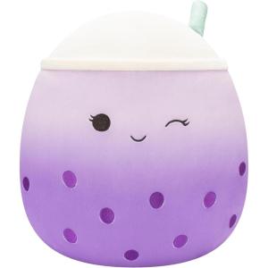 image:imageSquishmallows Original 12Inch Poplina Purple Boba Tea with Blue Straw  Official Jazwares PlushPurple Boba Tea