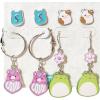 image:imageLUV HER Squishmallows Hypoallergenic Earrings for Girls 2 Squish Stud and 2 Squish Fishhook Drop Sets with Charms One Size Fits All Ages 8