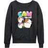 image:imageHYBRID APPAREL Squishmallows  Cam The Cat  Womens French Terry Long Sleeve PulloverHeather Charcoal
