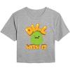 image:imageHYBRID APPAREL Squishmallows  Dill with It Charles Pickle  Juniors Cropped Short Sleeve Graphic TShirtHeather Grey
