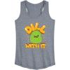 image:imageHYBRID APPAREL Squishmallows  Dill with It Charles Pickle  Womens Racerback TankHeather Grey
