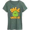 image:imageHYBRID APPAREL Squishmallows  Dill with It Charles Pickle  Womens Short Sleeve Graphic TShirtHeather Juniper
