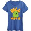 image:imageHYBRID APPAREL Squishmallows  Dill with It Charles Pickle  Womens Short Sleeve Graphic TShirtHeather Royal Blue