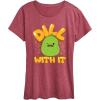 image:imageHYBRID APPAREL Squishmallows  Dill with It Charles Pickle  Womens Short Sleeve Graphic TShirtHeather Wine